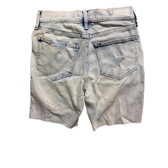 Hollister Cutout Jean Shorts Size 26 Bermuda Distressed Light High Rise 3502 - Picture 2 of 10